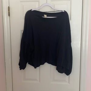 We the free black balloon sleeve t-shirt